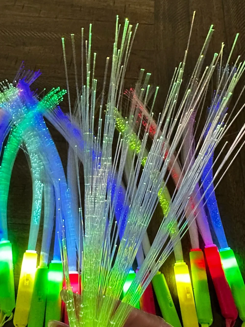 24pcs LED Fiber Optic Party Wands - MulticolorOn/Off Switch